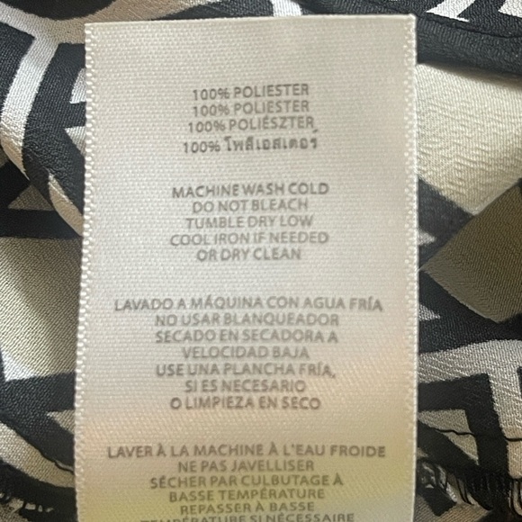 Michael Michael Kors Square Diamond Pattern Hidden Button Long Sleeve Blouse 4 - Picture 6 of 9